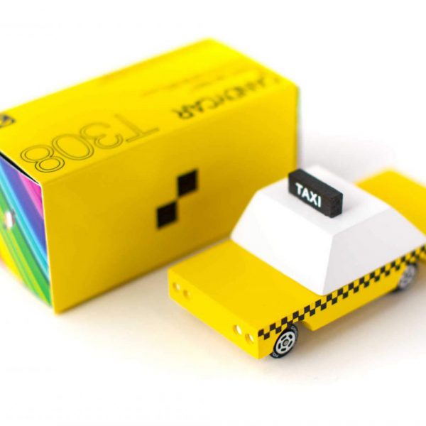 CANDYLAB. Candycar ξύλινο αυτοκίνητο Yellow Taxi (κίτρινο-λευκό)